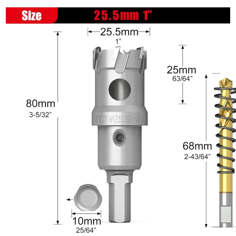 GSTK Upgraded Hole Saw,Hole Saw Drill Bit,Hole Cutter-Hardness Upgraded, Extended Expiration, Appropriate for Stainless Steel, mild Steel, Iron, Copper,etc(25.5mm|1") - Image 2